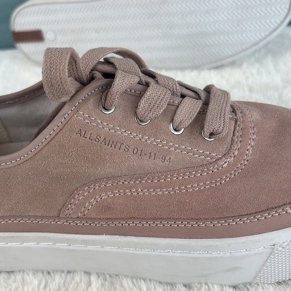 NWOT ALLSAINTS Women Milla Platform Sneaker Leather Suede Dusky Pink Sz 8 /EU 41 - Picture 10 of 10